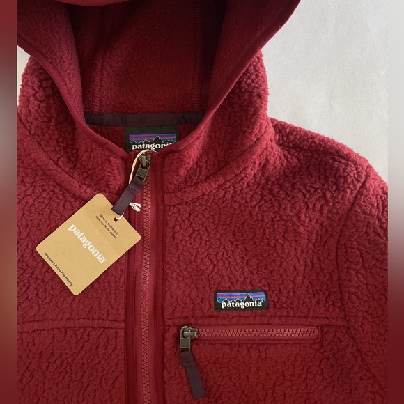 Patagonia Women's Retro Pile Fleece Hoodie Jacket Size M Carmine Red - Picture 8 of 16